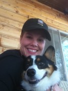 Aunt JenFox and Eddie hanging on the front porch in Colorado.